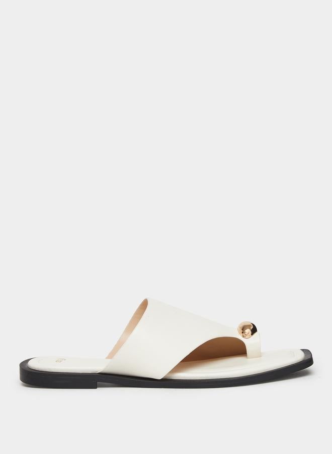 Styli Solid Toe Post Flat Sandals - Image 1
